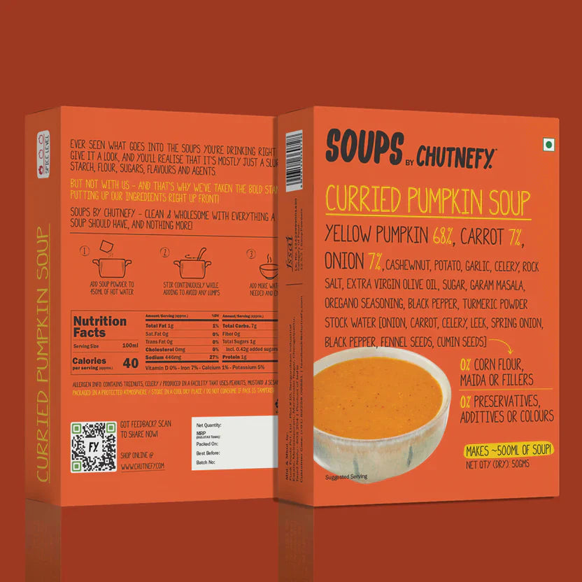 Curried Pumpkin Soup | 10X More Veggies | Serves 4 | Zip-Lock Pack